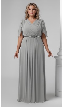 Трина 02 платье в пол светло-серое