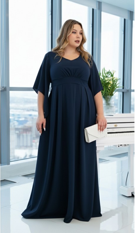 Дания платье в пол темно-синее