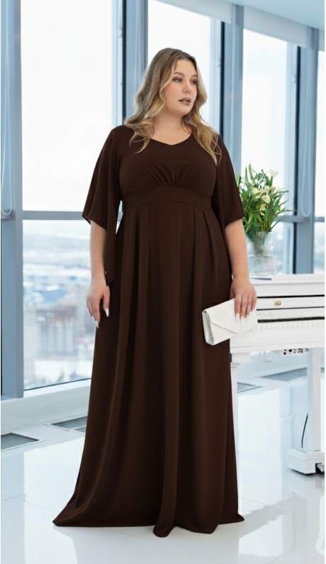 Дания платье в пол шоколадное