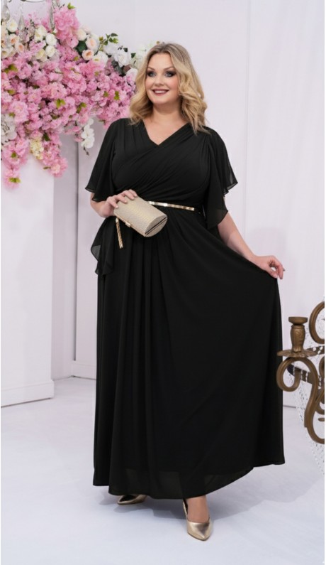 Триния платье в пол черное