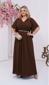 Триния платье в пол шоколадное