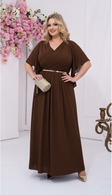 Триния платье в пол шоколадное