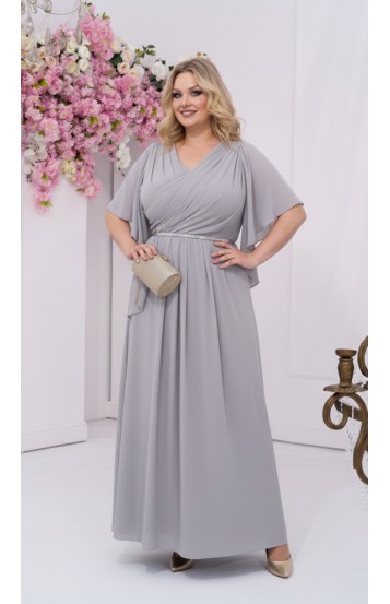 Триния платье в пол светло-серое Триния платье в пол светло-серое