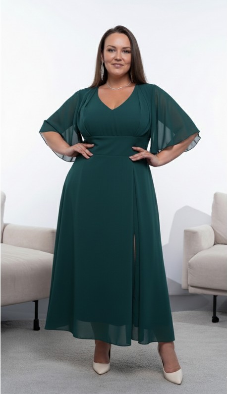 Роки платье midi изумрудное