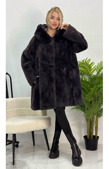 Гейла шуба баклажановая