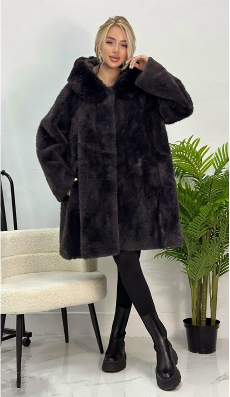 Гейла шуба баклажановая