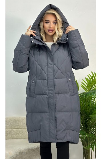 Инарис куртка серо-синяя