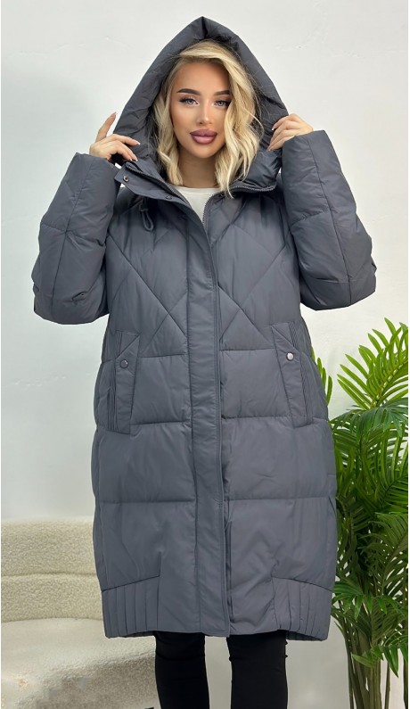 Инарис куртка серо-синяя