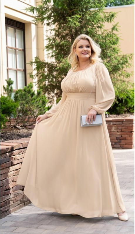 Фелиция платье в пол бежевое