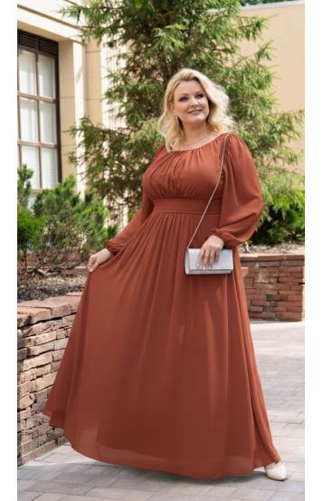 Фелиция платье в пол терракотовое