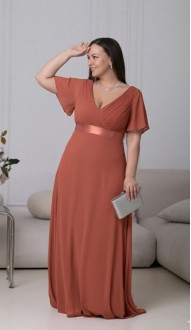 Лореса платье в пол терракотовое