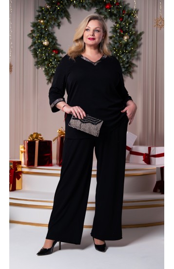 Тиона брючный костюм черный