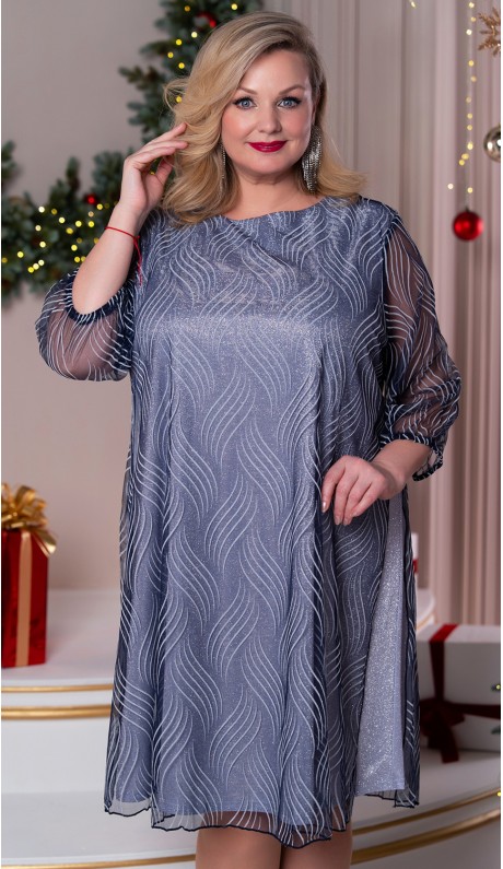 Лоретта платье серебристо-синее