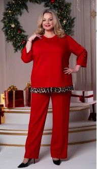 Виталина брючный костюм красный