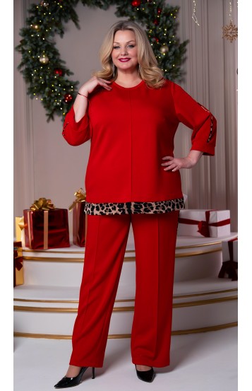 Виталина брючный костюм красный Виталина брючный костюм красный