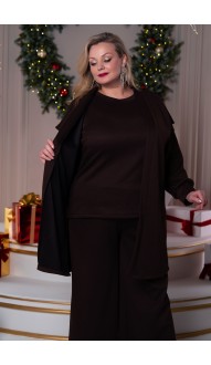 Моника брючный костюм тройка шоколадный