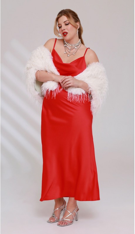 Марина платье-комбинация красное