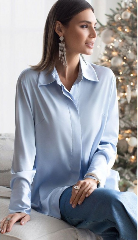 Бекка блузка голубая в наличии