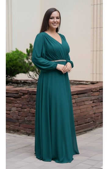 Элиана платье в пол морская волна в наличии