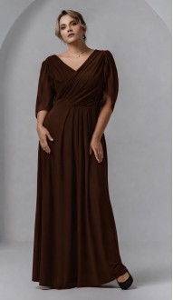Трина платье в пол шоколадное