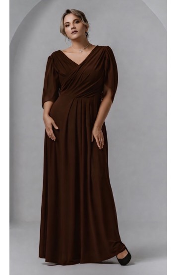 Трина платье в пол шоколадное