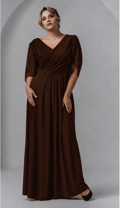 Трина платье в пол шоколадное
