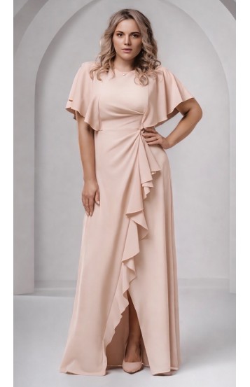 Роше платье в пол пудрово-бежевый в наличии