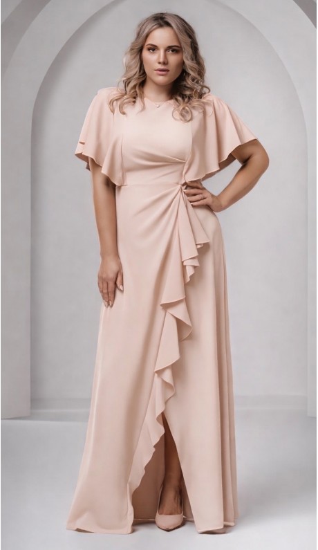 Роше платье в пол пудрово-бежевый в наличии