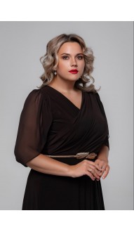 Трина 02 платье в пол шоколадное