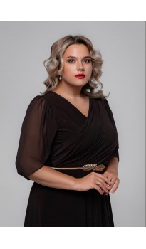 Трина 02 платье в пол шоколадное