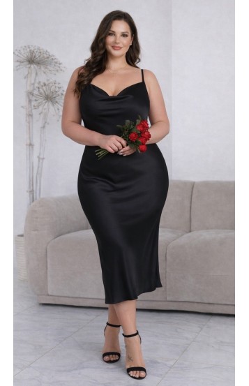 Марина платье-комбинация черное в наличии