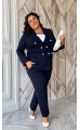 Анлин брючный костюм темно-синий в наличии