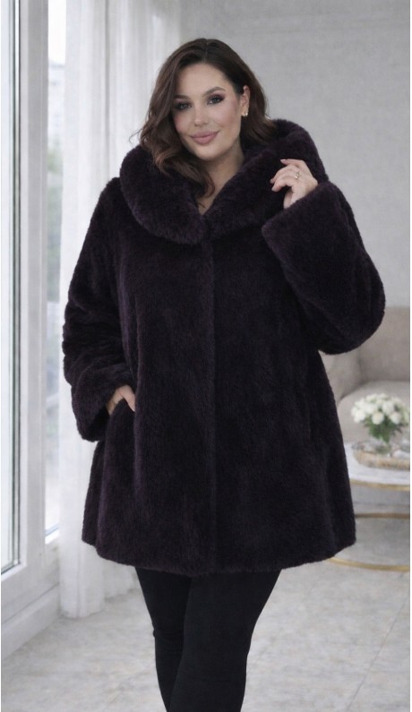 Гейла шуба баклажановая