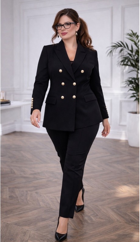 Анлин брючный костюм черный в наличии
