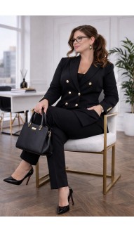 Анлин брючный костюм черный в наличии