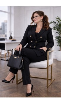 Анлин брючный костюм черный в наличии