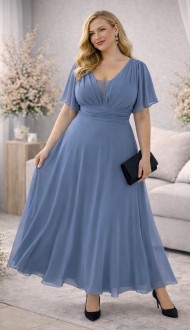 Астория платье в пол индиго