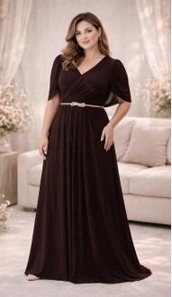 Трина 02 платье в пол шоколадное