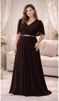 Трина 02 платье в пол шоколадное в наличии