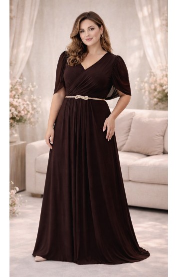 Трина 02 платье в пол шоколадное