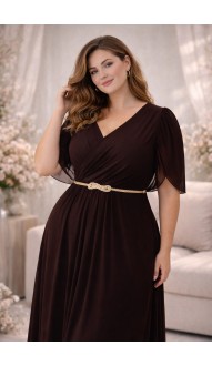 Трина 02 платье в пол шоколадное