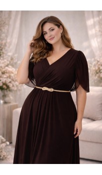 Трина 02 платье в пол шоколадное в наличии