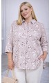 Линора рубашка сиреневая с цветочным принтом