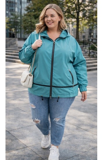 Грета ветровка бирюзовая