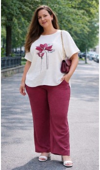 Налия брючный костюм винный