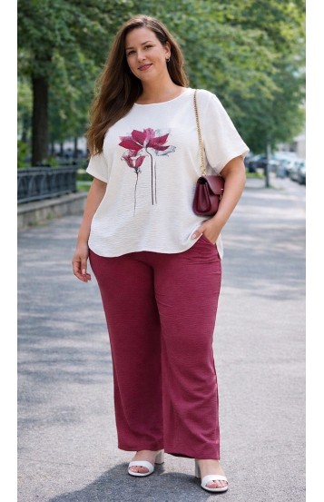 Налия брючный костюм винный