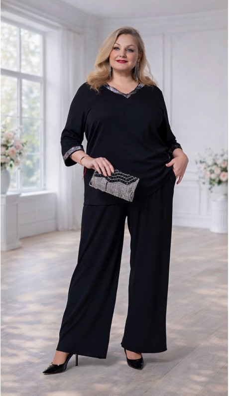 Тиона брючный костюм черный