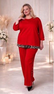 Виталина брючный костюм красный