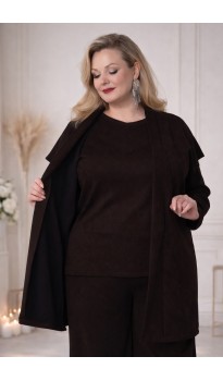 Моника брючный костюм тройка шоколадный
