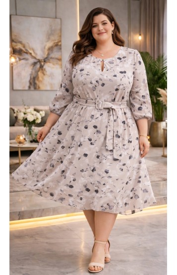 Лимма платье бежевое с цветочным принтом